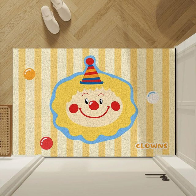Cartoon Seidenteppich als rutschfeste und schmutzabweisende Eingangsmatte in Gelb, B/T: 60 x 40 cm - Bild 1