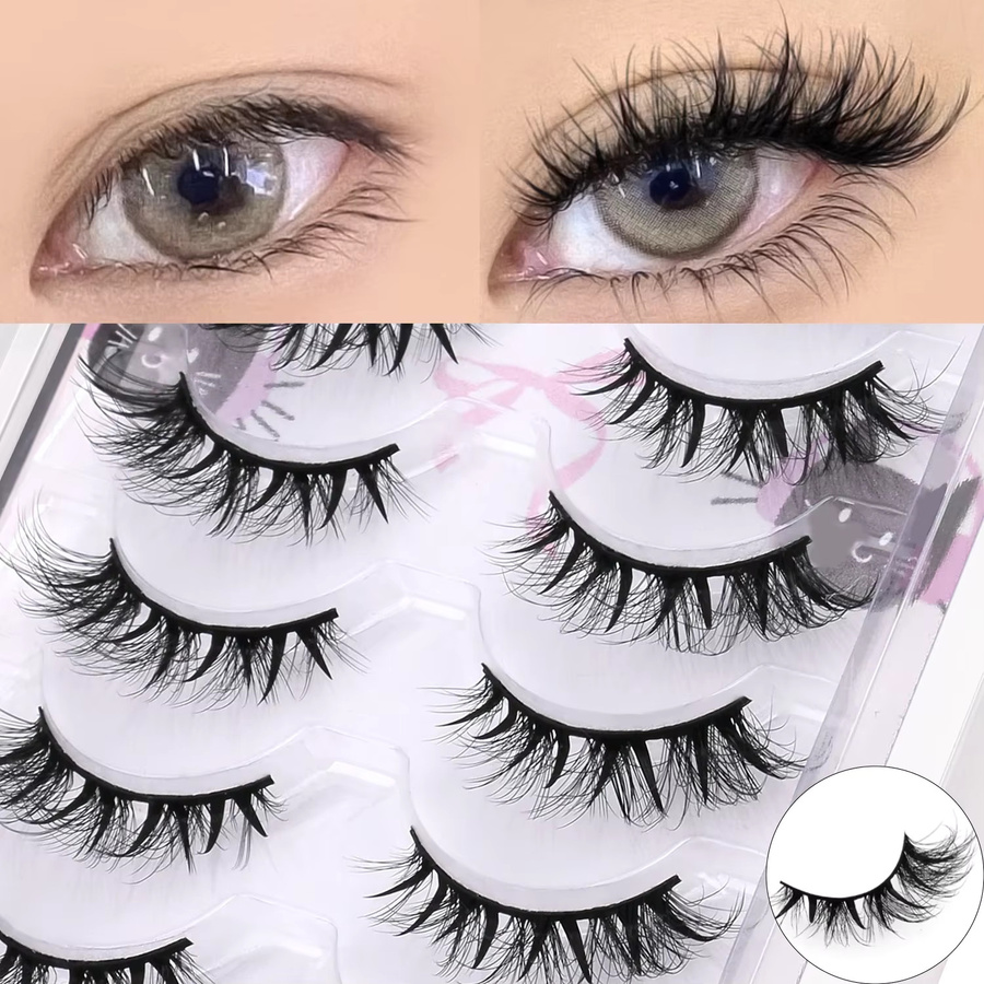 GROINNEYA Wispy Lashes Künstliche Wimpern, Natürlich, Unisex - Bild 2