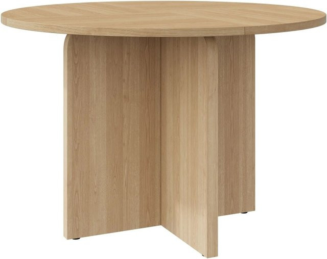 Merax Esstisch rund in Eiche Design, Durchmesser: 120 cm - Bild 1
