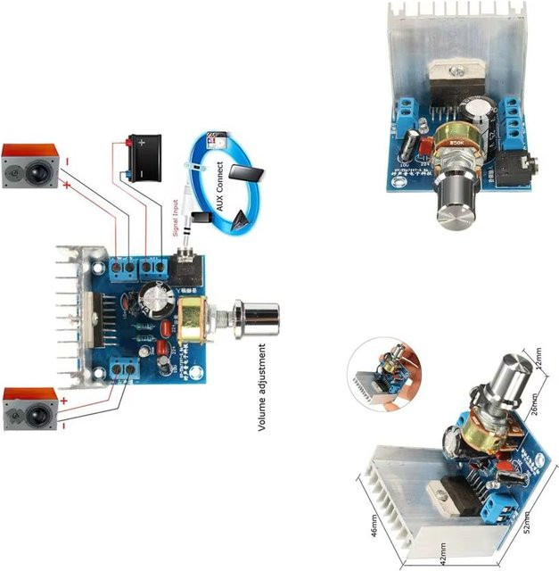Stereo Dual Channel Digital Audio Power Verstärker Modul TDA7297 Version B mit 15W + 15W in Blau - Bild 1