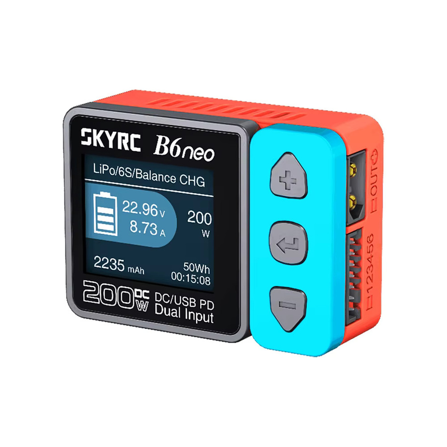 SkyRC B6 Neo Smart Charger DC 200W PD 80W LiPo Akku-Balancer-Ladegerät SK-100198 Kompaktes 6S Ladegerät und Entladegerät mit USB-C Anschluss - Bild 2