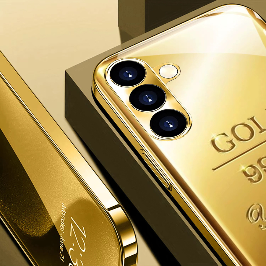 Galvanisch vergoldete Handyhülle für Samsung Galaxy S26 S25 S24 S23 S22 S21 S20 5G in Gold mit kreativer Textur - Bild 2