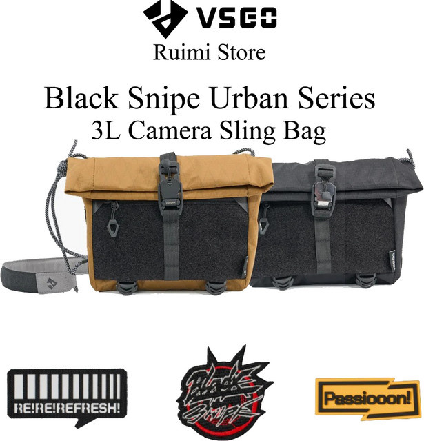 VSGO Black Snipe Urban Kamera-Schultertasche 3L Outdoor Objektiv-Tragetasche in Schwarz - Bild 1