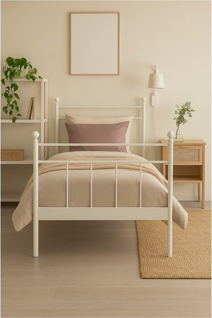 Metallbett Rubi von Möbel direkt online in Cremeweiß, B/H: 90 x 200 cm - Bild 1