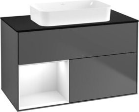 V&B Waschtischunterschrank Finion in Anthrazit lackiert, Breite: 100 cm, Tiefe: 60,3 cm - Bild 1