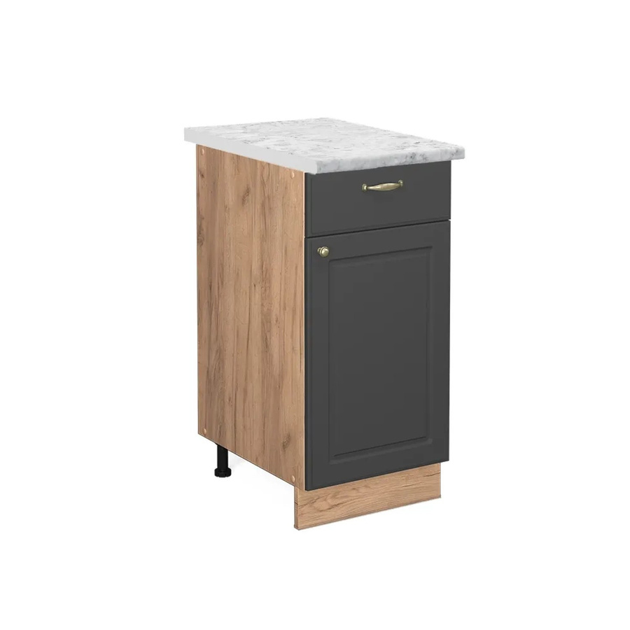 Vicco Küchenunterschrank Fame-Line in Anthrazit und Goldkraft Eiche mit Soft-Close-Türen, B/T/H: 40 x 60 x 82 cm - Bild 2