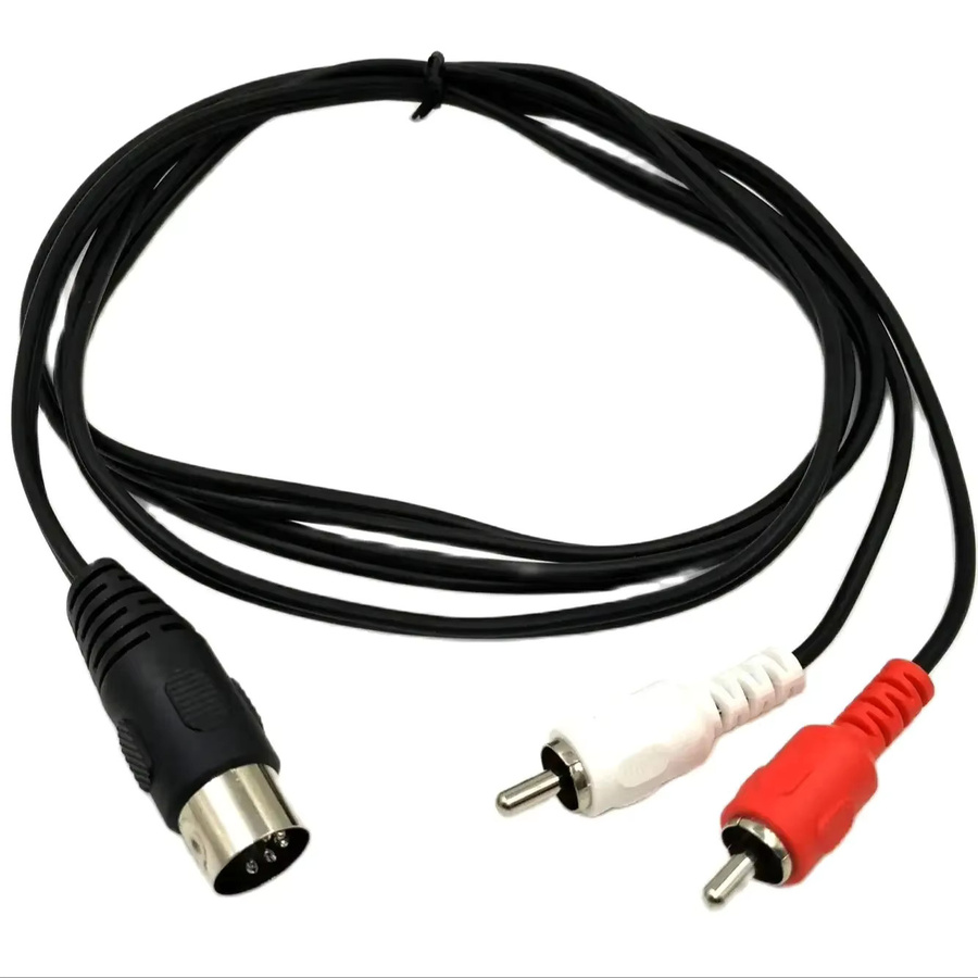 QinMSY 5-poliges DIN-Midi-auf-2-RCA-Audiokabel in Schwarz für Naim und Quad Stereo-Systeme, 90 Grad Rechtswinkel - Bild 4