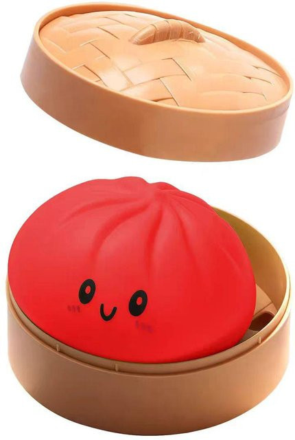 Bai Fen Bai Toys Teigtaschen-Squishies, buntes Brötchen-Spielzeug, rot - Bild 1
