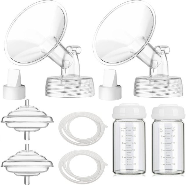 Komplettes Ersatzteil-Set für Spectra Milchpumpen kompatibel mit Spectra S1, S2, 9 Plus und Synergy Gold inklusive transparenter Glasflasche - Bild 1