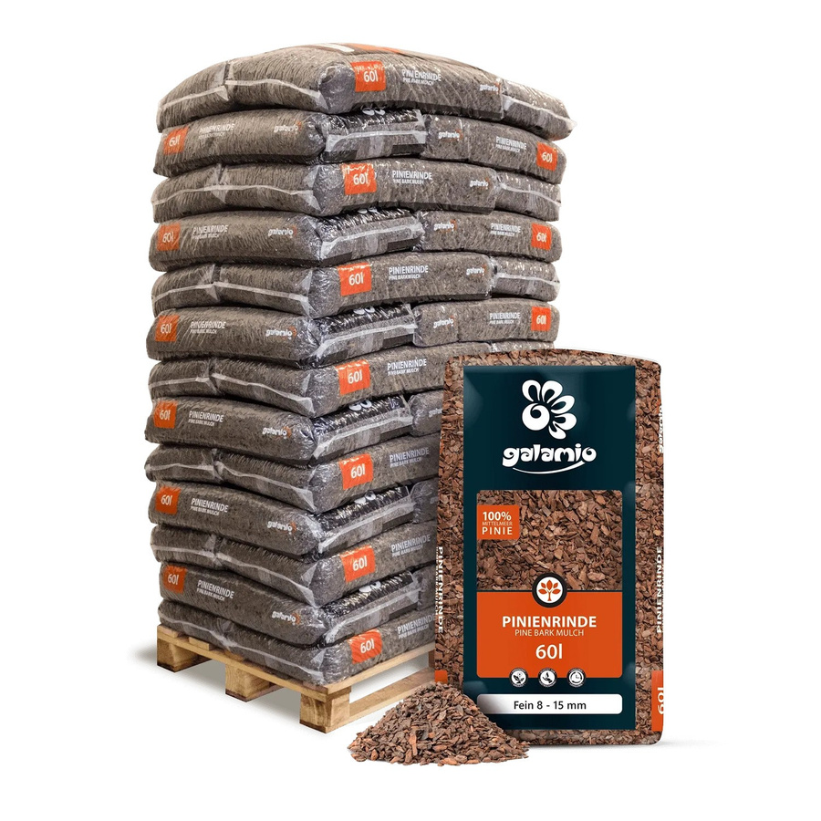 Galamio Rindenmulch Pinie Fein 60 l pro Sack, 39 Säcke pro Palette, Gesamtvolumen 2340 l - Bild 2