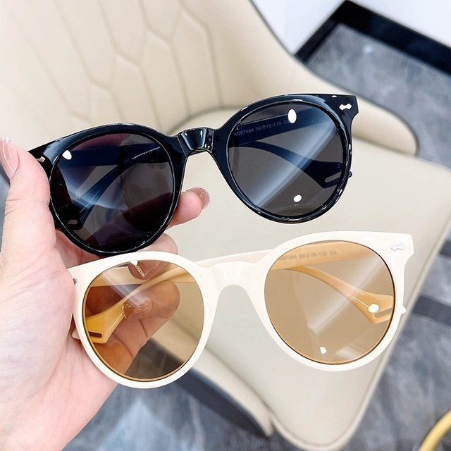 Samjune Sonnenbrille, Rund, Vollrand, Schwarz, Unisex, Kunststoff - Bild 1