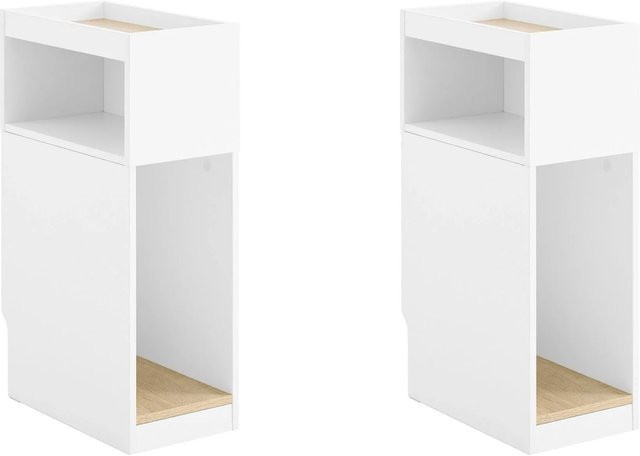 SoBuy 2er Set Nachttisch und Nischenschrank mit flexiblem Fach, Weiß-natur, B/T/H: 20 x 60 x 35 cm - Bild 1
