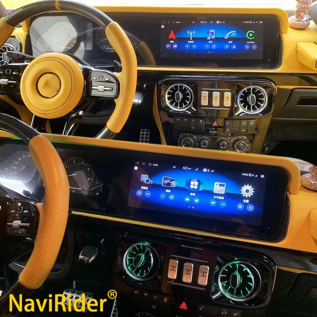Jetalon Android Multimedia-Autoradio mit 24,6 Zoll Display für Mercedes Benz G-Klasse W463 (2013-2025), GPS, CarPlay und 4G, Schwarz - Bild 1