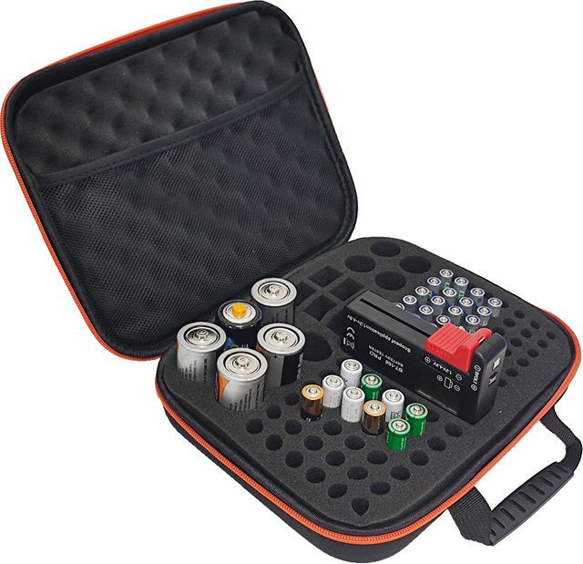 Wasserdichte Batterie-Aufbewahrungstasche aus EVA in Schwarz für AA AAA 9V C Batterien - Bild 1