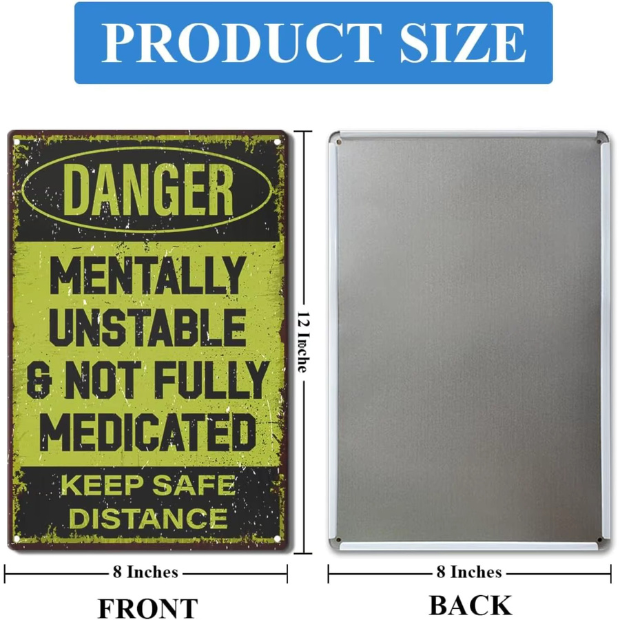 CIFBUY Metall-Warnschild zur Wanddekoration in Schwarz und Gelb für Männerhöhle oder Hof - Bild 2