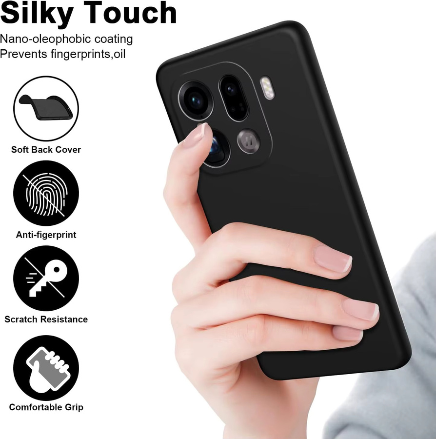 Flexible Flüssigsilikon-Schutzhülle für OPPO Find X9 Pro 5G in Schwarz und Lila - Bild 2