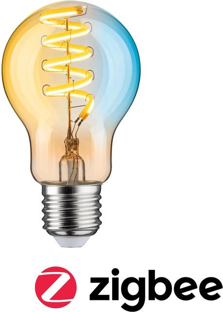Paulmann Home LED-Leuchtmittel E27 ZigBee Glühlampenform Gold Transparent 7,5W Warmweiß bis Kaltweiß - Bild 1