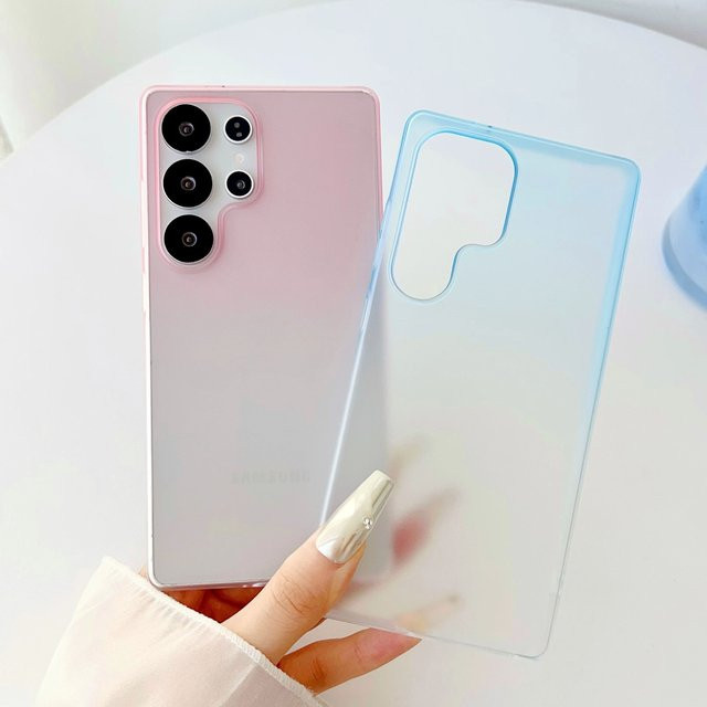Ultradünne und stoßfeste Samsung Handyhülle mit mattem Farbverlauf in Gelb für Samsung Galaxy S25 Edge, S24, S23 Plus Ultra FE - Bild 1