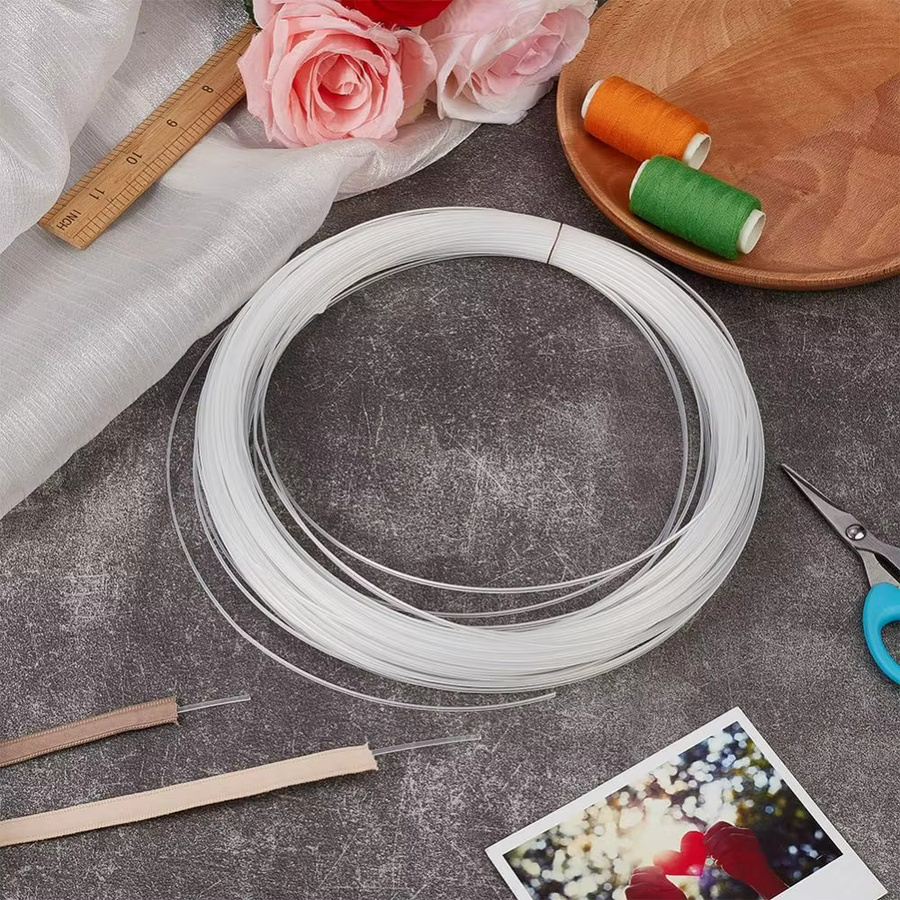 Transparentes Kunststoff-Korsett-Gurtband für Brautkleider und Bastelarbeiten, Breite: 0,2 cm, 45,72 m Länge - Bild 5