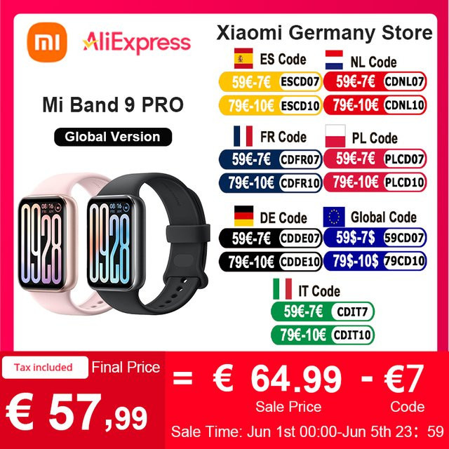 Xiaomi Smart Band 9 Pro Fitnesstracker mit 1,74 Zoll AMOLED Display, GPS und Blutsauerstoff-Messung, Schwarz - Bild 1