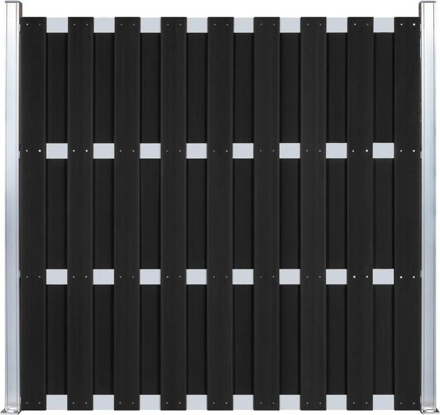 WPC-Sichtschutzzaun CARMENO in Schwarz, 1 Element, B/H: 180 x 180 cm - Bild 1