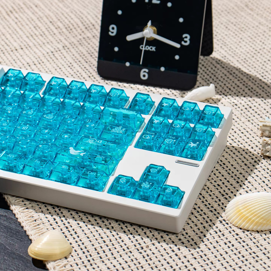 Venit Keys Tastenkappen Set mit 150 Tasten in Blau und Transparent, RGB-kompatibel, Cherry Profile, Dye-Sub-Verfahren aus PC und PBT für mechanische Tastaturen - Bild 4
