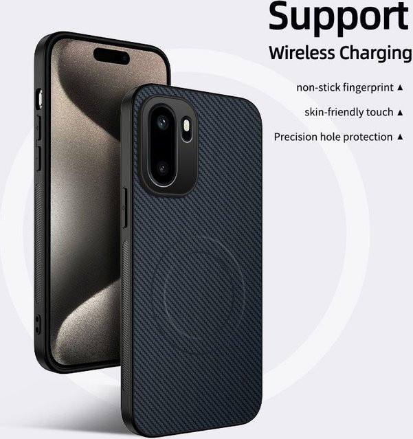 OnePlus Business Carbon Faser Schutzhülle mit Magnetischer Ladung und Anti-Drop Funktion in Schwarz für OnePlus 15R, 13T/R und 12/R - Bild 1
