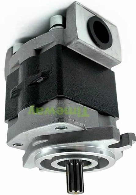 TIMEWAY Hydraulische Zahnradpumpe SGP1A30R634 in Silber, 10 Zähne, φ17mm, Montage φ82,55mm, Einlass G1, Auslass G3/4, CW Rotation - Bild 1