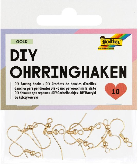 Folia Ohrhaken, Gold, 10 Stück - Bild 1