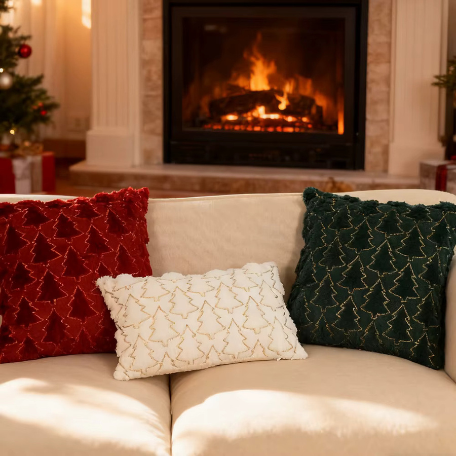 BUYNOW Kissenbezug aus Samt mit Gold-Pailletten-Stickerei für Sofa und Bett in Rot, Grün oder Weiß - Bild 2
