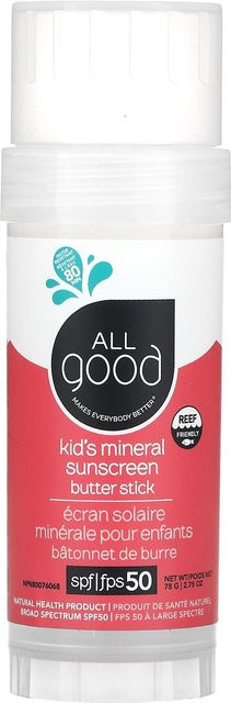 All Good Products Sonnenschutz-Butterstift, LSF 50+, 57 g, Kinder - Bild 1