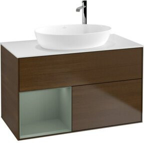 V&B Waschtischunterschrank Finion 100 Wandbeleuchtung in Weiß lackiert B/T/H: 100 x 50,1 x 50,1 cm - Bild 1
