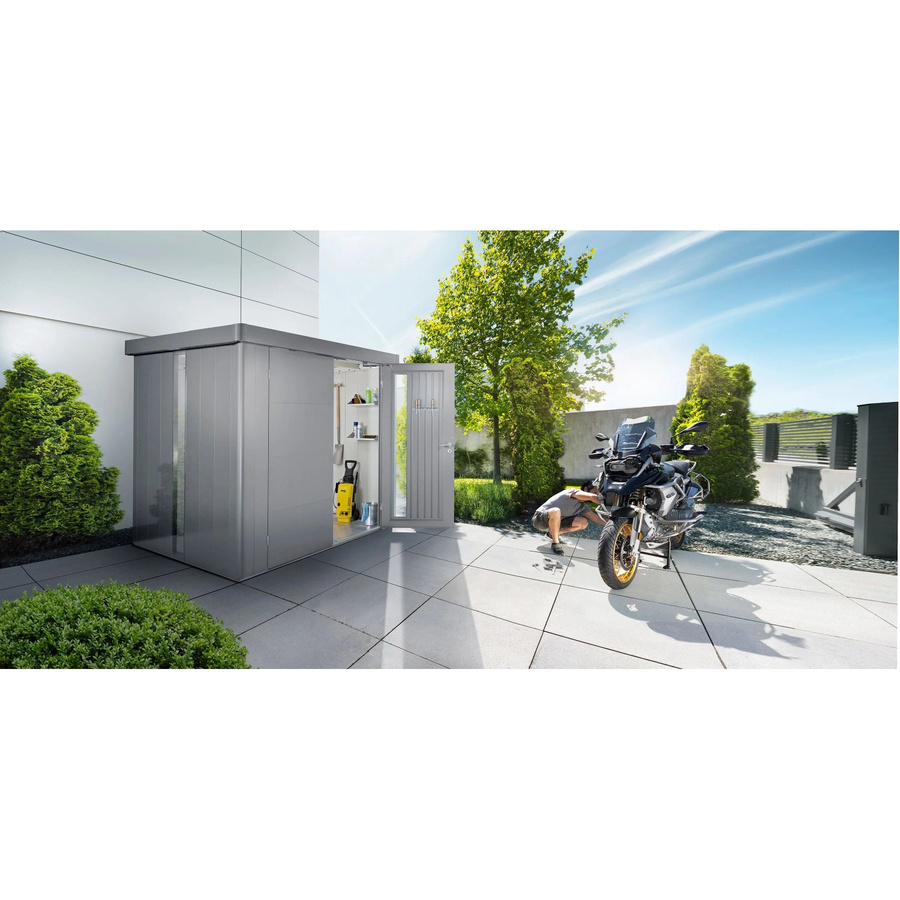 Biohort Gerätehaus Neo 2B mit Standardtür aus Metall in Quarzgrau-Metallic, B/T/H: 236 x 236 x 222 cm - Bild 2
