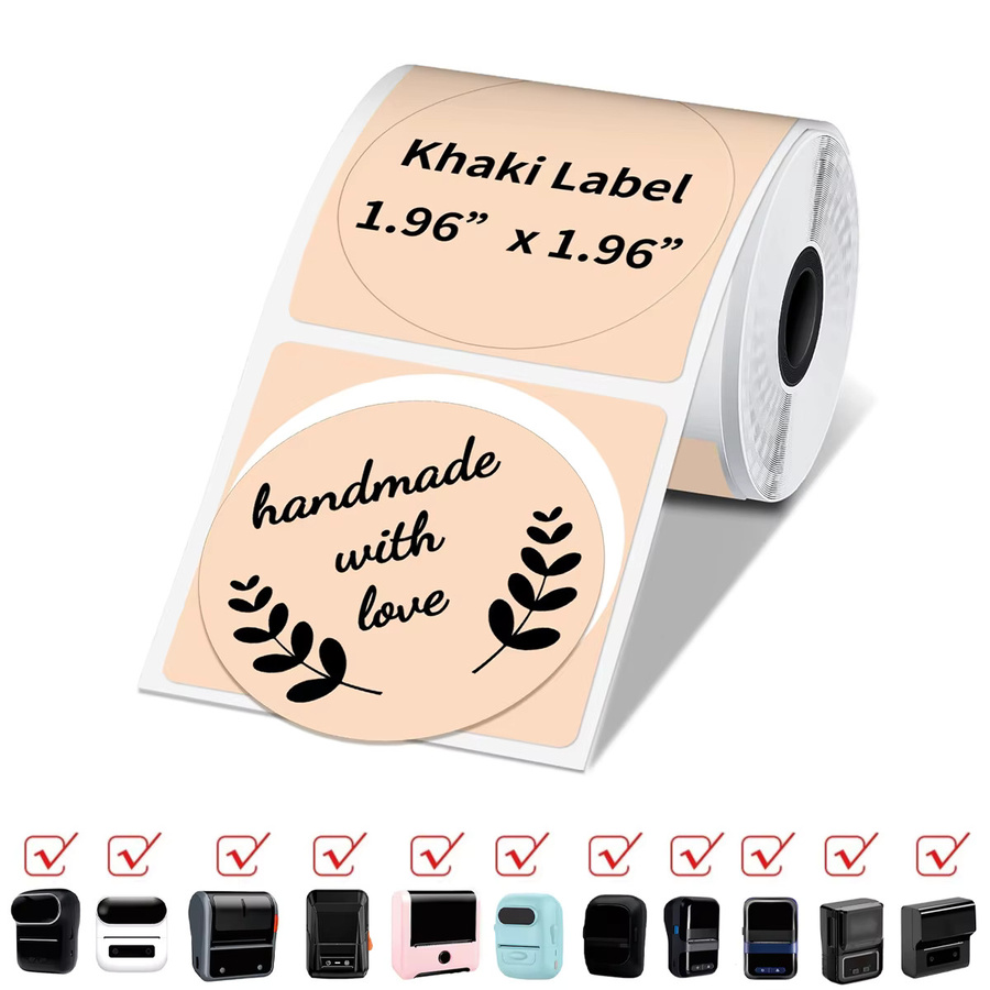 Rundes Farbetikettenpapier in Weiß für tragbare Drucker SK58, SK20, SK35, SK45 und M110, Durchmesser: 50 mm - Bild 1