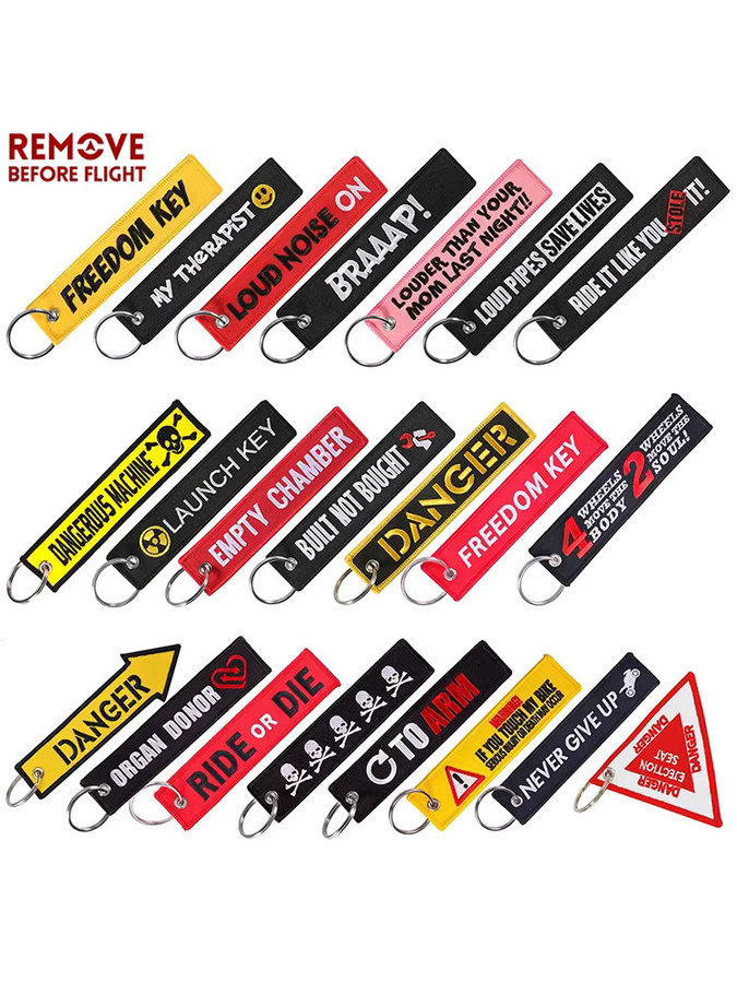 Schlüsselanhänger REMOVE BEFORE FLIGHT, Stickerei, Herren, Bunt - Bild 2