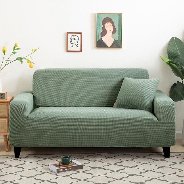 YZFZP Jacquard Sofabezug aus Polyester, rutschfester Schutzbezug für 1- bis 4-Sitzer Sofas, Farbe: Grün - Bild 1