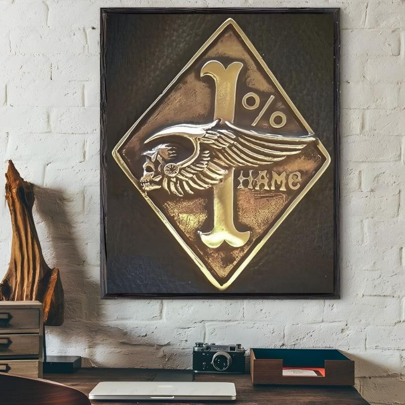 H-Hells A-Angels Moto Cool Skull Wandkunstdruck aus Leinwand, Breite: 60 cm, Höhe: 100 cm - Bild 3