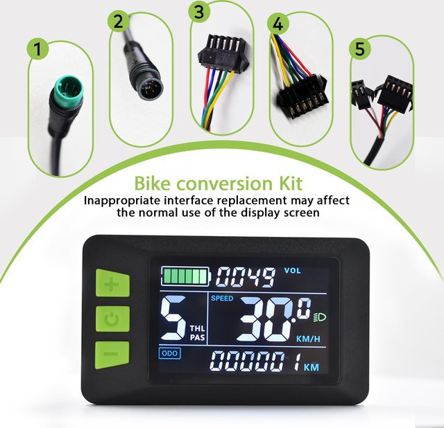 Haytrix Farbiger Kabelgebundener Stoppuhr-Tachometer mit Elektronischer Schaltunterstützung und Wasserdichtem Fahrradcomputer, E-Bike-Zubehör, Schwarz - Bild 1