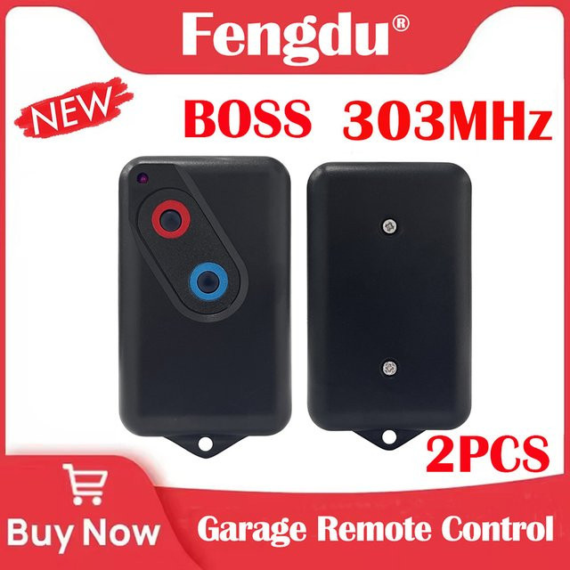 2er-Set Garagentor Fernbedienung 2211 L mit 2 Tasten, 303MHz Rolling Code, Schwarz - Bild 1
