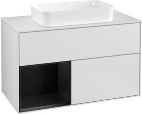 Villeroy & Boch Waschtischunterschrank Finion mit Abdeckplatte in Weiß lackiert, Breite: 100 cm, Tiefe: 50,1 cm - Bild 1