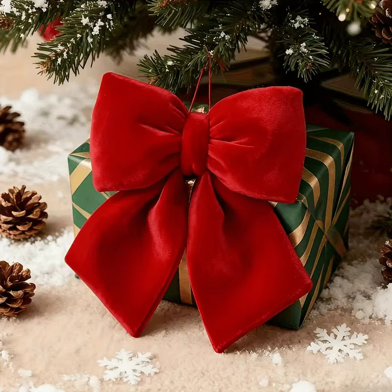 DUTRIEUX Weihnachtsdekoration mit roter Schleife aus Textil für Weihnachtsbaum und Party - Bild 5