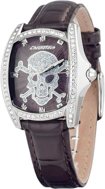 Chronotech Analoguhr, Quarz, Edelstahl, Schwarz, Damen - Bild 1