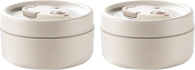 CosyHome Thermisches Bento Lunchbox Set mit Thermotasche, 2 Stück, weiß, auslaufsicher und isoliert - Bild 1