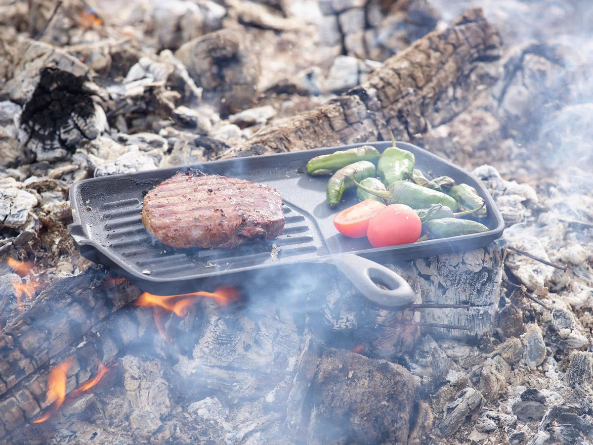ECHTWERK Grillpfanne aus Gusseisen, rechteckig, Schwarz, uncoated - Bild 2