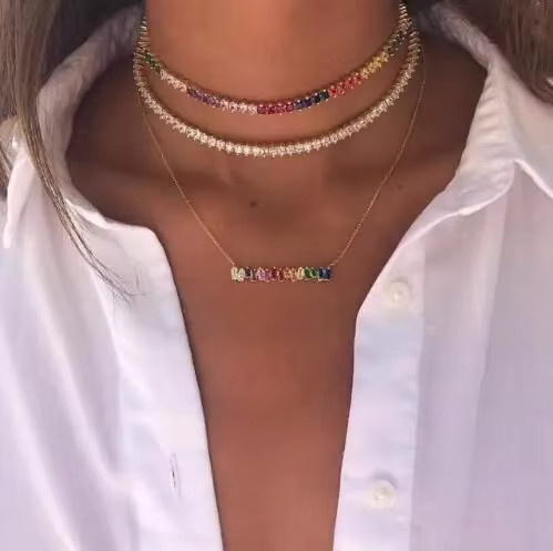 YUYAN Halskette, Regenbogen, CZ, Damen - Bild 2