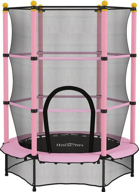 HOMCOM Kindertrampolin Ø140 cm Rosa ab 3 Jahren - Bild 1
