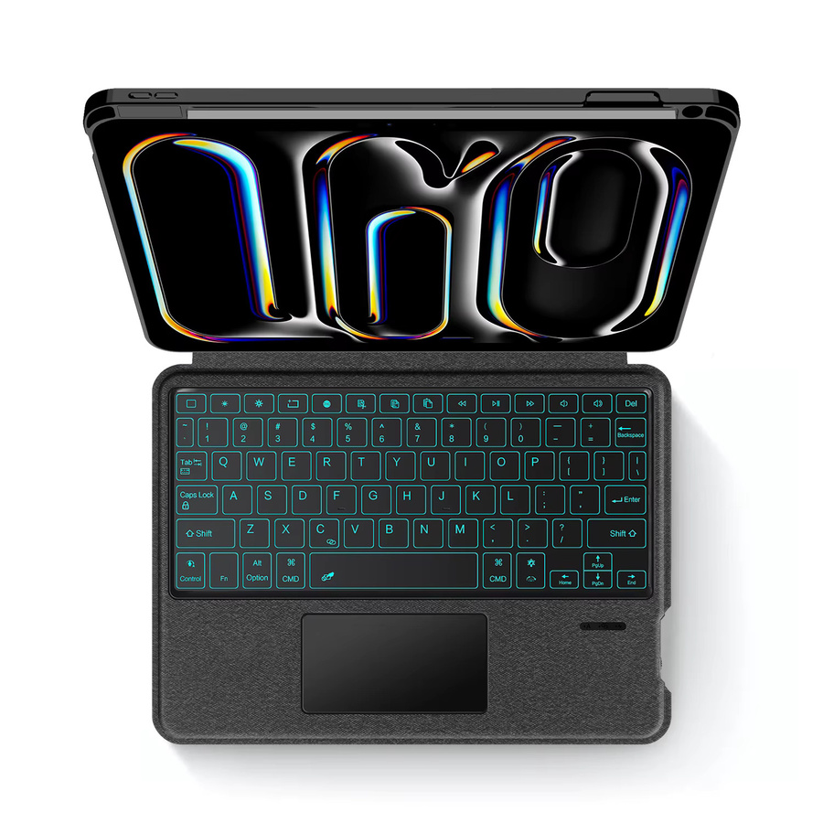 AJIUYU Magic Smart Keyboard Cover mit Touchpad und Hintergrundbeleuchtung für iPad Pro 11 Zoll (M5 2025 / M4 2024), Schwarz - Bild 2