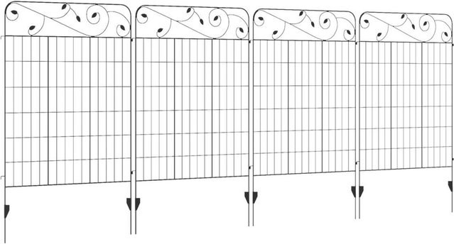 Outsunny Zaun aus Polypropylen und Metall in Schwarz, B/H/L: 0,8 x 352 x 110 cm - Bild 1