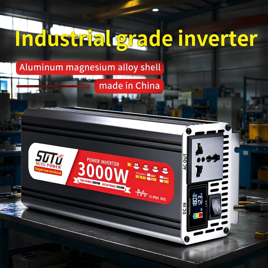 SUTU POWER Reiner Sinus-Wechselrichter 12V/24V zu 220V 50Hz in Silber für Auto und Heim mit Universalsteckdose - Bild 2