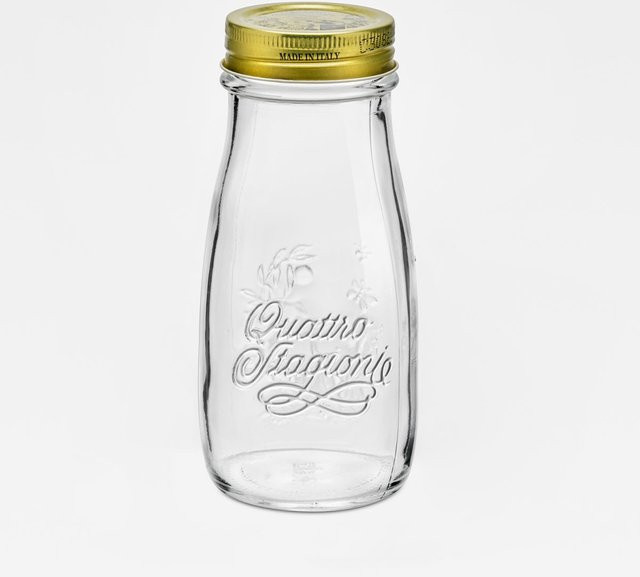 Bormioli Rocco Quattro Stagioni Glasflasche transparent/gold, 0,4 l, 12er Pack - Bild 1